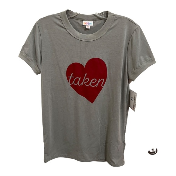 NWT LuLaroe Top with Red Heart  Taken. Gray and red  XS - Picture 1 of 7